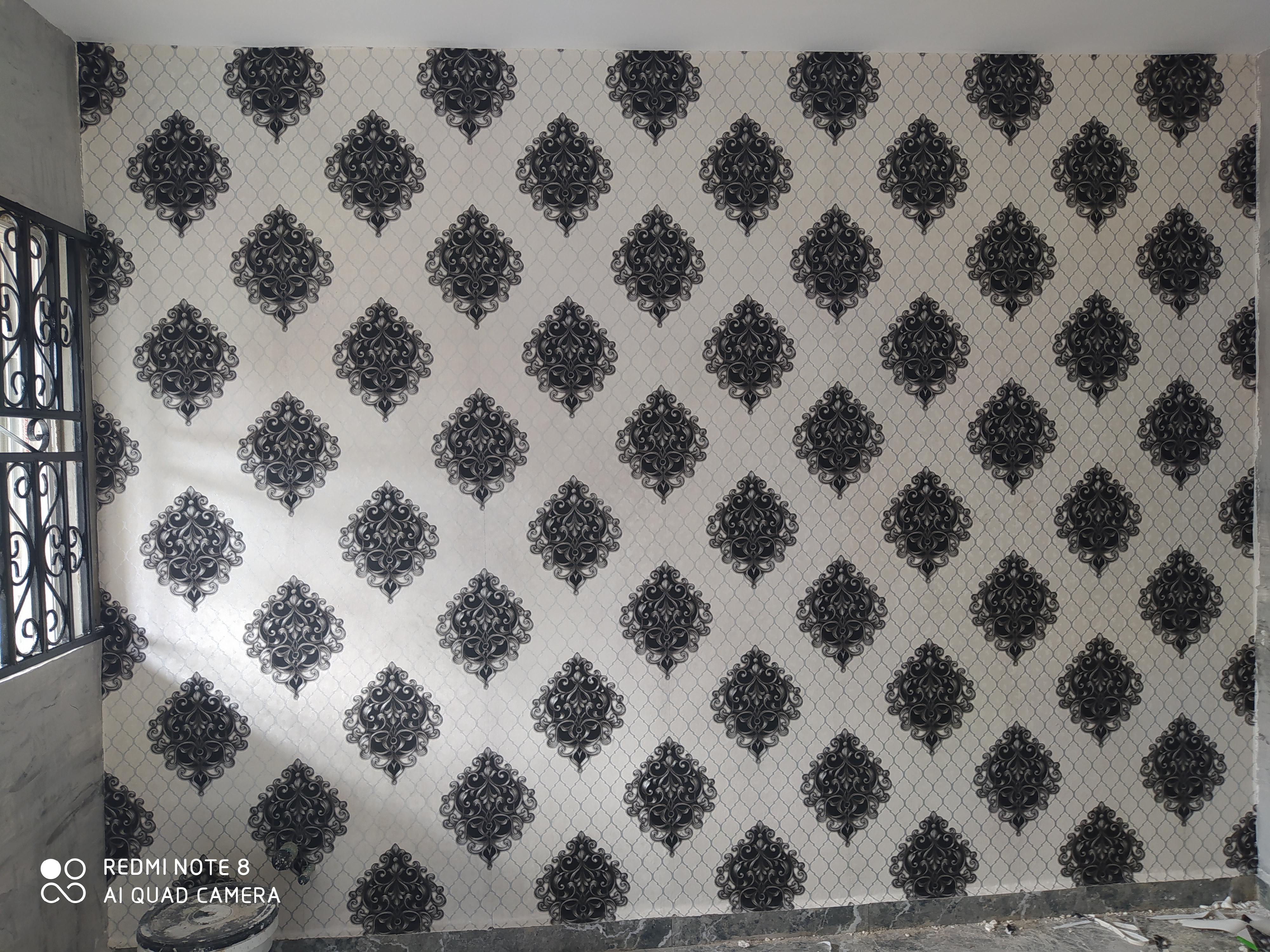 Wallpaper installation feature wall